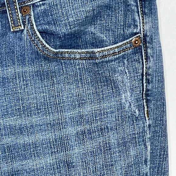 Levi SuperFlow 518 Bootcut Jean Low Rise Denim Whiskers Faded Med Wash Blue 15 M - Picture 6 of 14